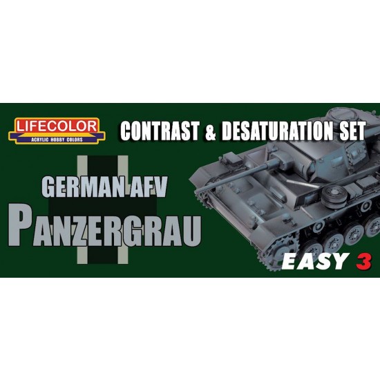 German AFV Panzergrau, Contrast & Desaturation Paint Set (22ml x3)