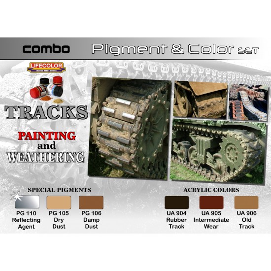 Tracks Painting & Weathering Combo Paint Set (3x pigments & 3x acrylic paints)