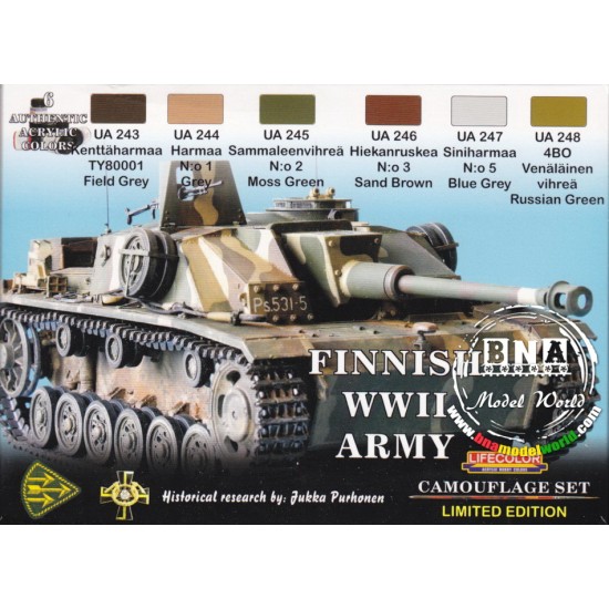 Acrylic Paint Set - WWII Finnish Army Camouflage (22ml x 6)