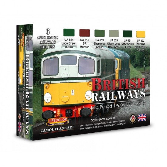 Acrylic Paint Set - British Railways Mid Period, 1960-1970 (6 x 22ml)