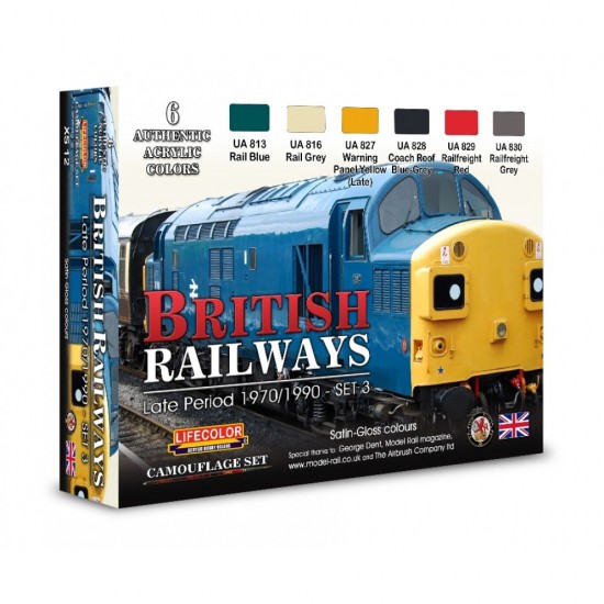 Acrylic Paint Set - British Railways Late Period, 1970-1990 (6 x 22ml)