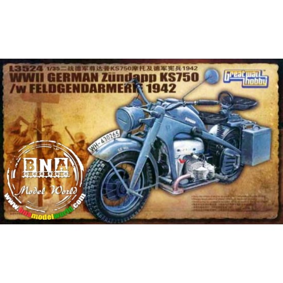 1/35 WWII German Zundapp KS750 /w Feldgendarmerie 1942