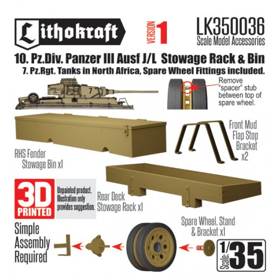 1/35 10 PzDiv Pz III Ausf J/L Stwge Rack & Bin Ver.1
