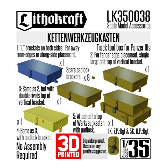 1/35 Kettenwerkzeugkasten Track Tool Box for Panzer IIIs