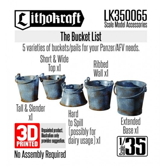 1/35 Buckets/Pails for Panzer/AFV (5pcs)