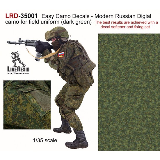 1/35 Easy Camo Decals - Modern Russian Digital Camo for Field Uniform (dark green) 