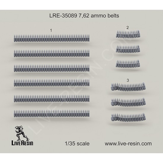 1/35 Resin Ammo Belts 7.62x51mm NATO (.308" Winchester) - Resin Parts