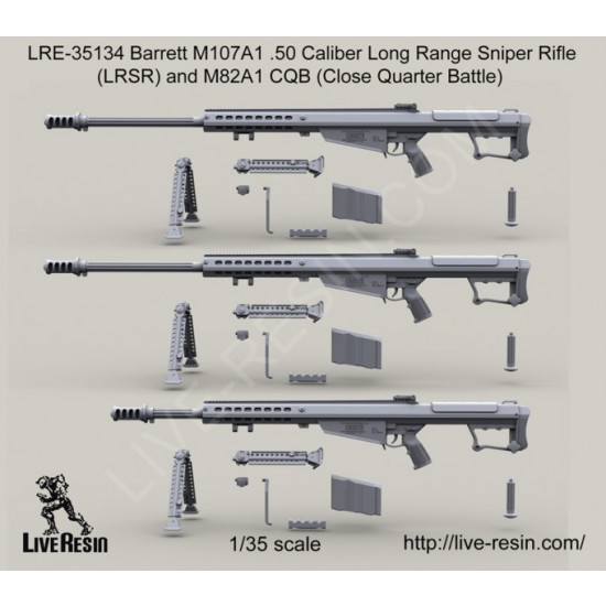 1/35 Barrett M107A1 .50 Caliber Long Range Sniper Rifle (LRSR) and M107A1 CQB