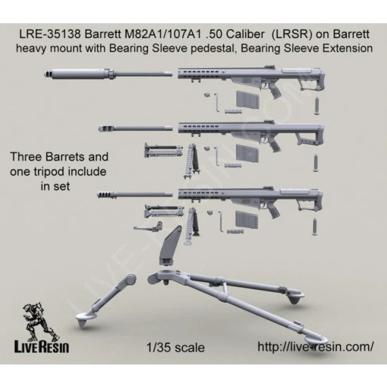 1/35 Barrett M82A1/107A1 .50 Caliber (LRSR) on M3 Tripod