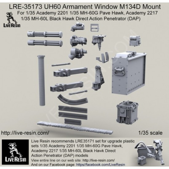 1/35 UH60 Armament Window M134D Mount for Academy #2201/#2217