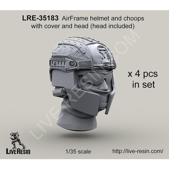 1/35 Airframe Helmet and Choops Set w/Helmet Covers & Heads (4 sets)