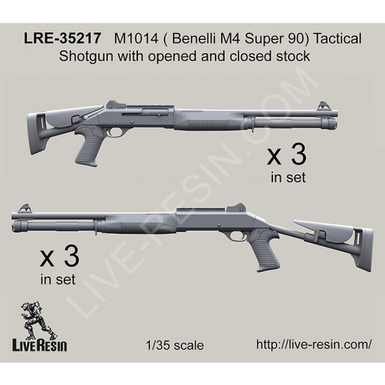 1/35 M1014 (Benelli M4 Super 90) Tactical Shotgun w/Opened(3 sets) & Closed (3 sets) Stock