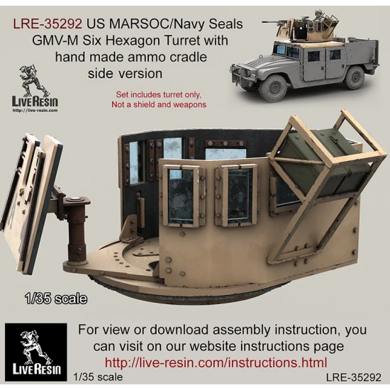 1/35 US MARSOC/Navy Seals GMV-M Six Hexagon Turret with Hand Made Ammo Cradle Side Version