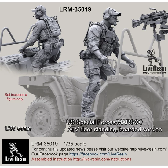 1/35 US Special Forces/MARSOC ATV Rider (standing) [Bearded Version]
