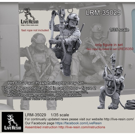 1/35 HH-60G Pave Hawk Helicopter Crew - US SOF Personnel Carried in Cargo Door Vol.2