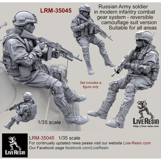 1/35 Russian Soldier in Modern Infantry Combat Gear System in Reversible Camo Suit V7