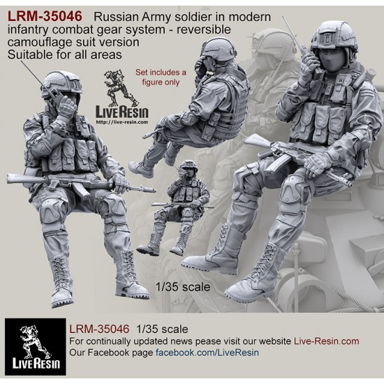 1/35 Russian Soldier in Modern Infantry Combat Gear System in Reversible Camo Suit V8