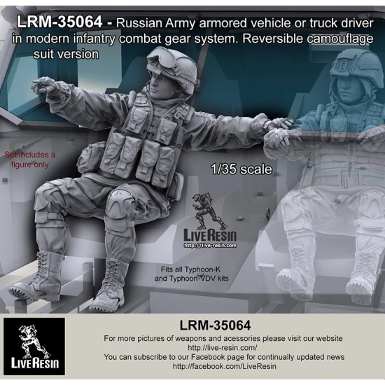 1/35 Russian Commander In Modern Infantry Combat Gear System Set 17. Reversible Camo Suit