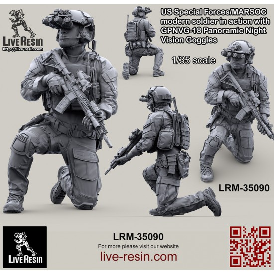 1/35 US Special Forces/MARSOC Soldier w/GPNVG-18 Panoramic Night Vision Goggles Figure #1