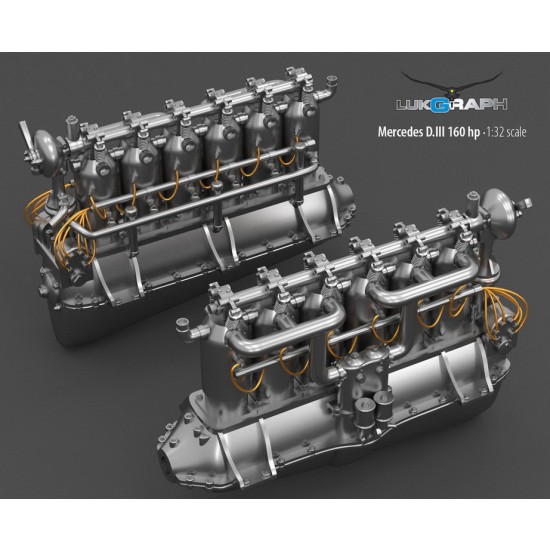 1/32 Mercedes DIII Engine 160hp Engine