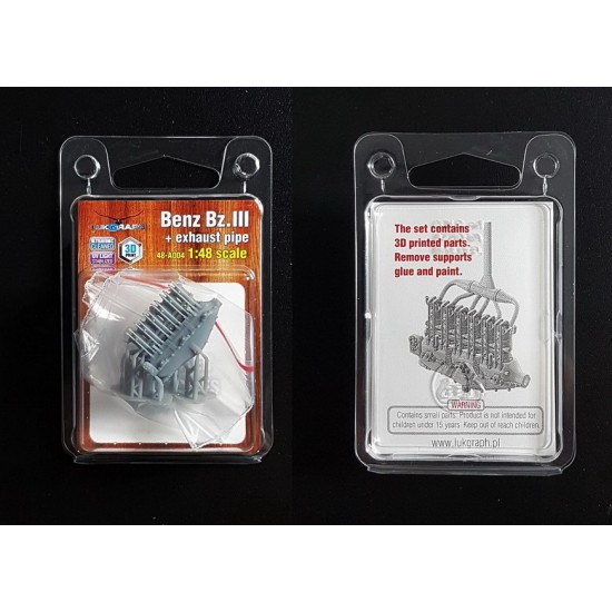 1/48 Benz Bz.III Engine w/Exhaust Pipe