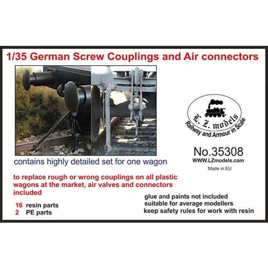 1/35 German Wagon Screw Couplings and Air Connectors