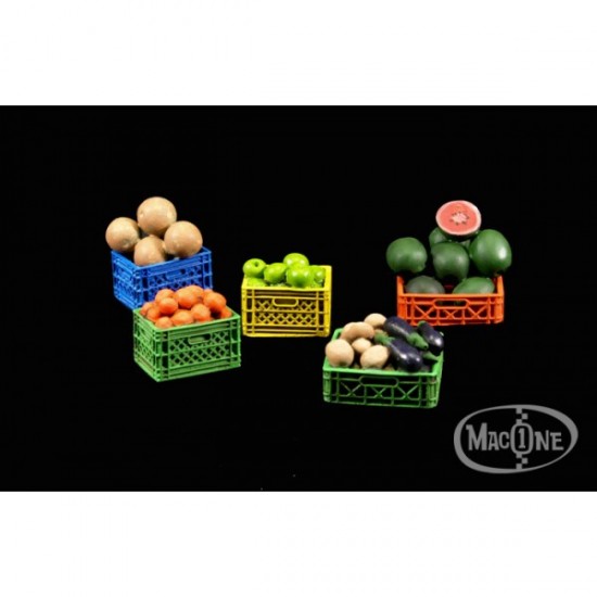 1/35 Plastic Crates (5pcs) with Fruits