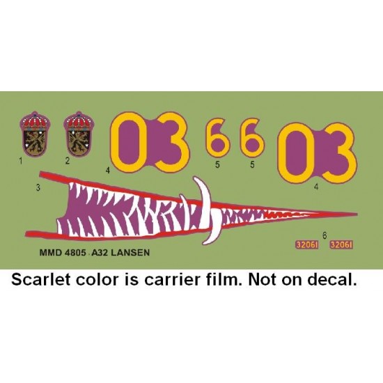 1/48 Saab A32A Lansen Sharkmouth Decals (water-slide) for Tarangus kit