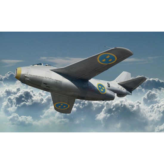 1/72 Swedish Air Force Fighter SAAB J29A/B Tunnan ''Flying Barrel'' 