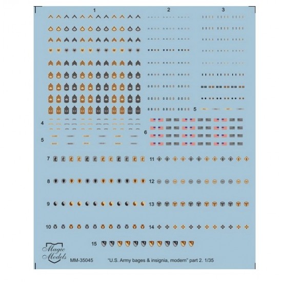 Decals for 1/35 Modern US Army Badges & Insignia Part 2