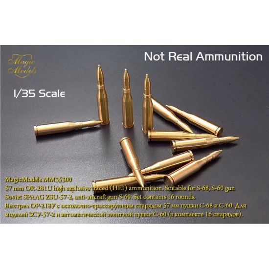 1/35 Soviet SPAAG ZSU-57-2 S-68/60 Gun 57mm OR-281U HEI Traced Ammunition (16 rounds)
