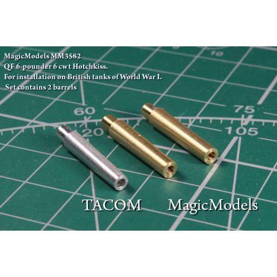 1/35 British Tanks Mark IV/V QF 6-pounder 6 Cwt Hotchkiss Gun Barrels (2pcs) 1941-30