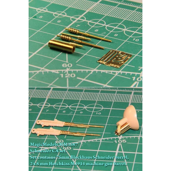 1/35 Schneider CA set - 75mm Blockhaus Schneider Barrel & 8mm M1914 MG Barrel (2pcs)