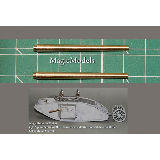 1/35 British Tanks Mark I QF 6-pounder 8 Cwt Hotchkiss Gun Barrels (2pcs) 1941-30