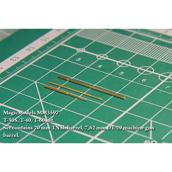 1/35 T-30S/T-40/T-60 set - 20mm TNSh Barrel & 7.62mm DT-29 Machine Gun Barrel 1931-50