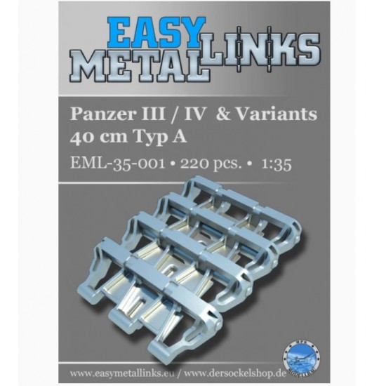 1/35 Panzer III/IV & Variants 40cm Type A Metal Track set (220pcs)