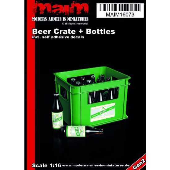 1/16 Beer Crate (1pc) & Bottles (10pcs) w/Decals
