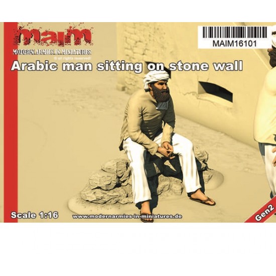 1/16 Arabic Man Sitting On Stone Wall