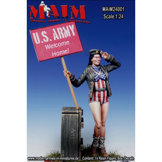 1/24 Pin-Up Girl "US Army, Welcome Home!" (1 Figure)