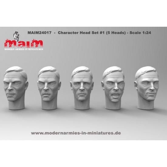 1/24 Character Heads Set with Different Emotions #1