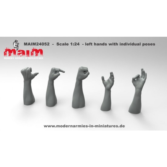 1/24 Hands - Left Side with Individual Poses
