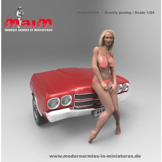 1/24 Car Wash Girl Leaning Vol.5 (1 figure, 3D printed soft resin)