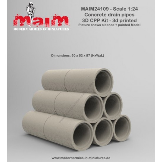 1/24 Concrete Drain Pipes