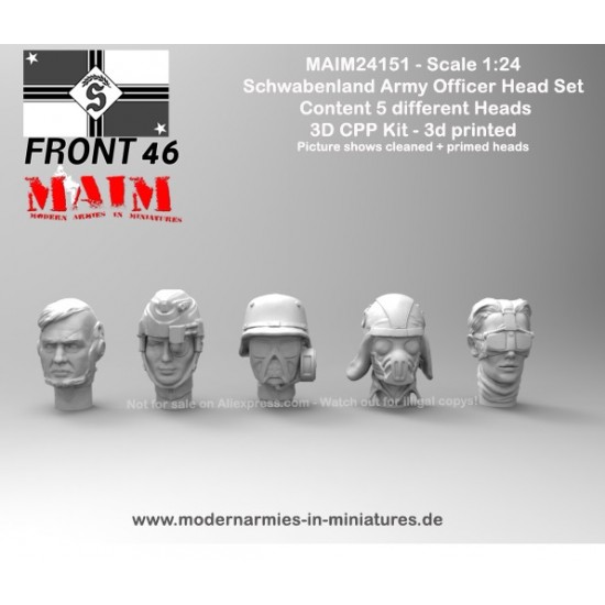 1/24 Schwabenland Army Officer Head Set (5pcs)