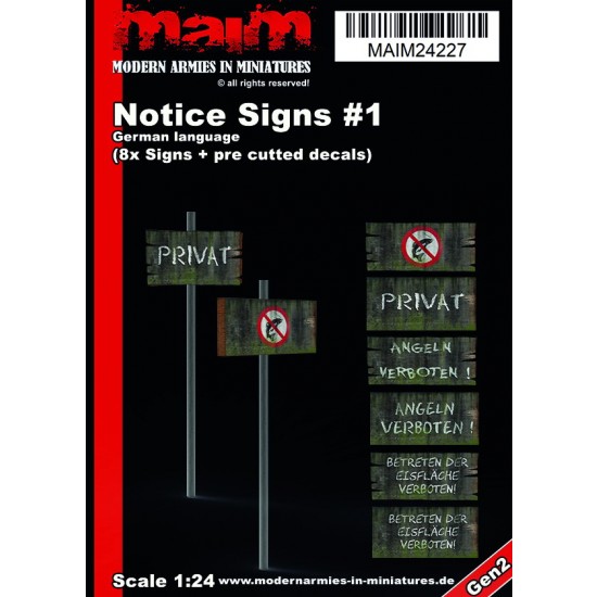 1/24 German Notice Signs (no fishing etc.)