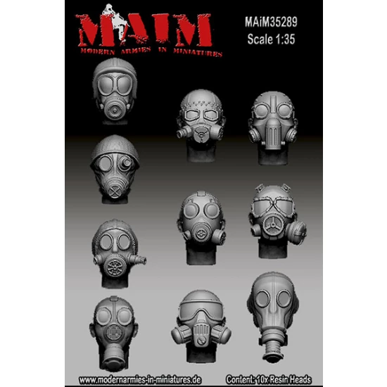 1/35 Post Apocalyptic - Gas Mask Heads Set (10 Heads)