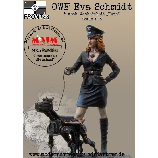1/35 Schwabenland Army - OWF Eva Schmidt & Mech. Wacheinheit Hund (1 figure)