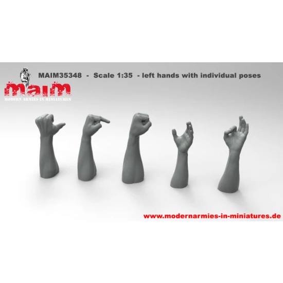 1/35 Hands - Left Side with Individual Poses