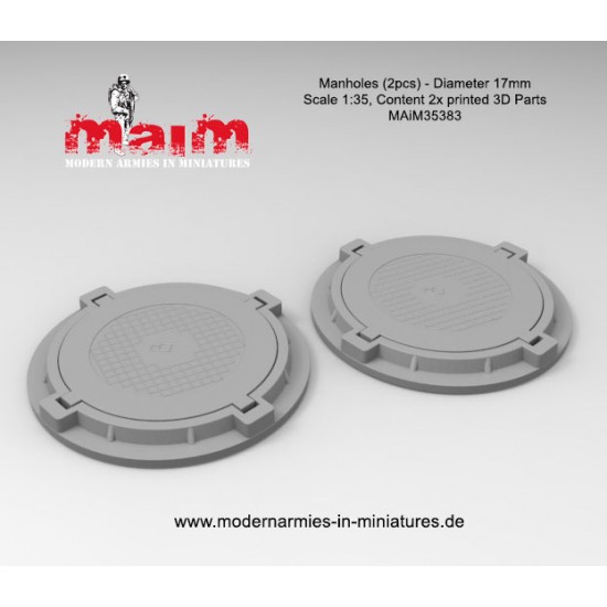 1/35 Manholes (2pcs, Diameter: 17mm)