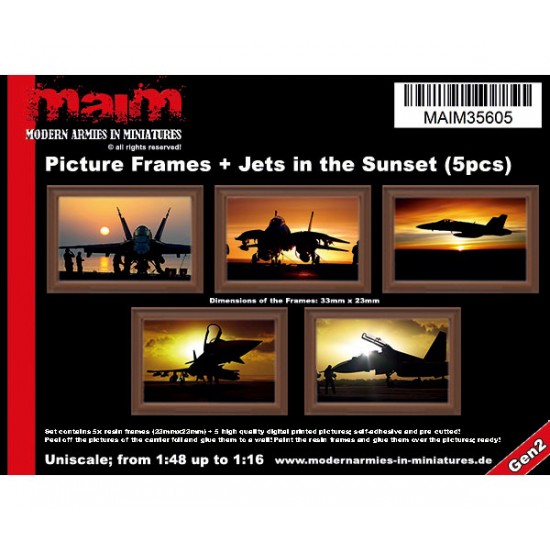 1/48 - 1/16 Picture Frames + Jets in the Sunset (5pcs)